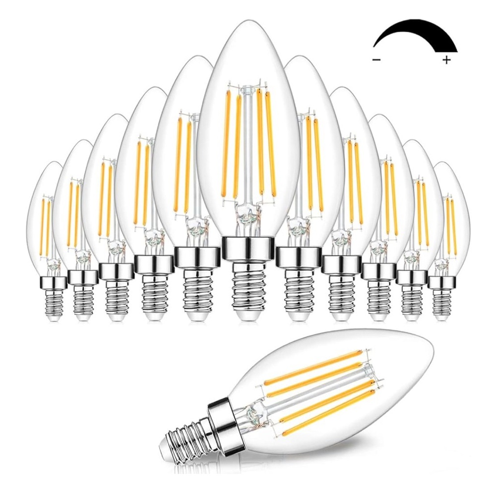 12 Pack Dimmable LED E12 Candelabra Bulbs
